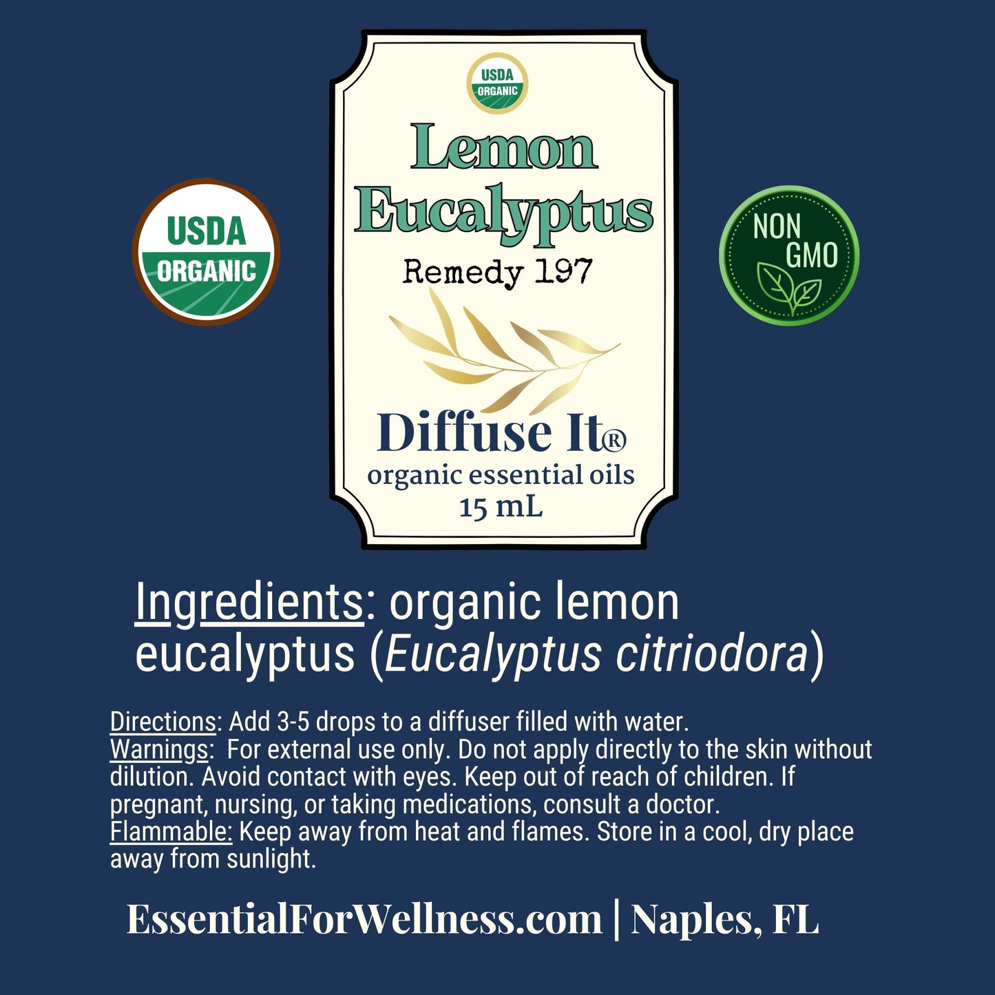 Diffuse It® Lemon Eucalyptus oil with citrus and menthol aroma – Essential for Wellness