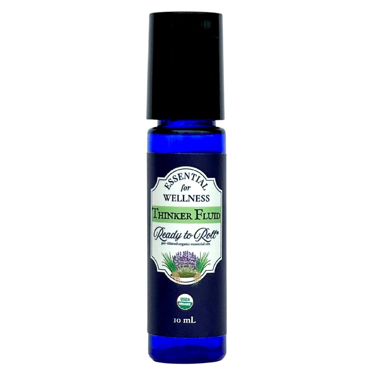 Thinker Fluid roll-on with cap by Ready to Roll® – organic focus blend with lavender and vetiver