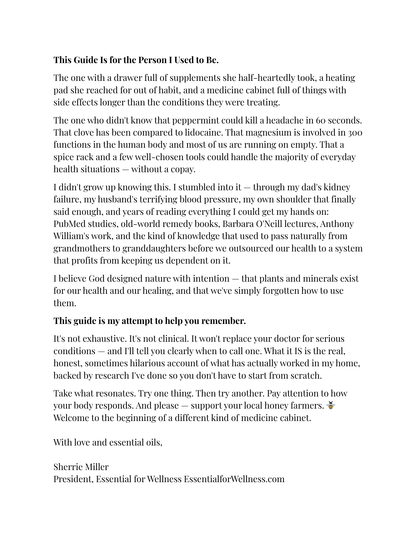 Text document with a message about health and wellness, including a website URL.