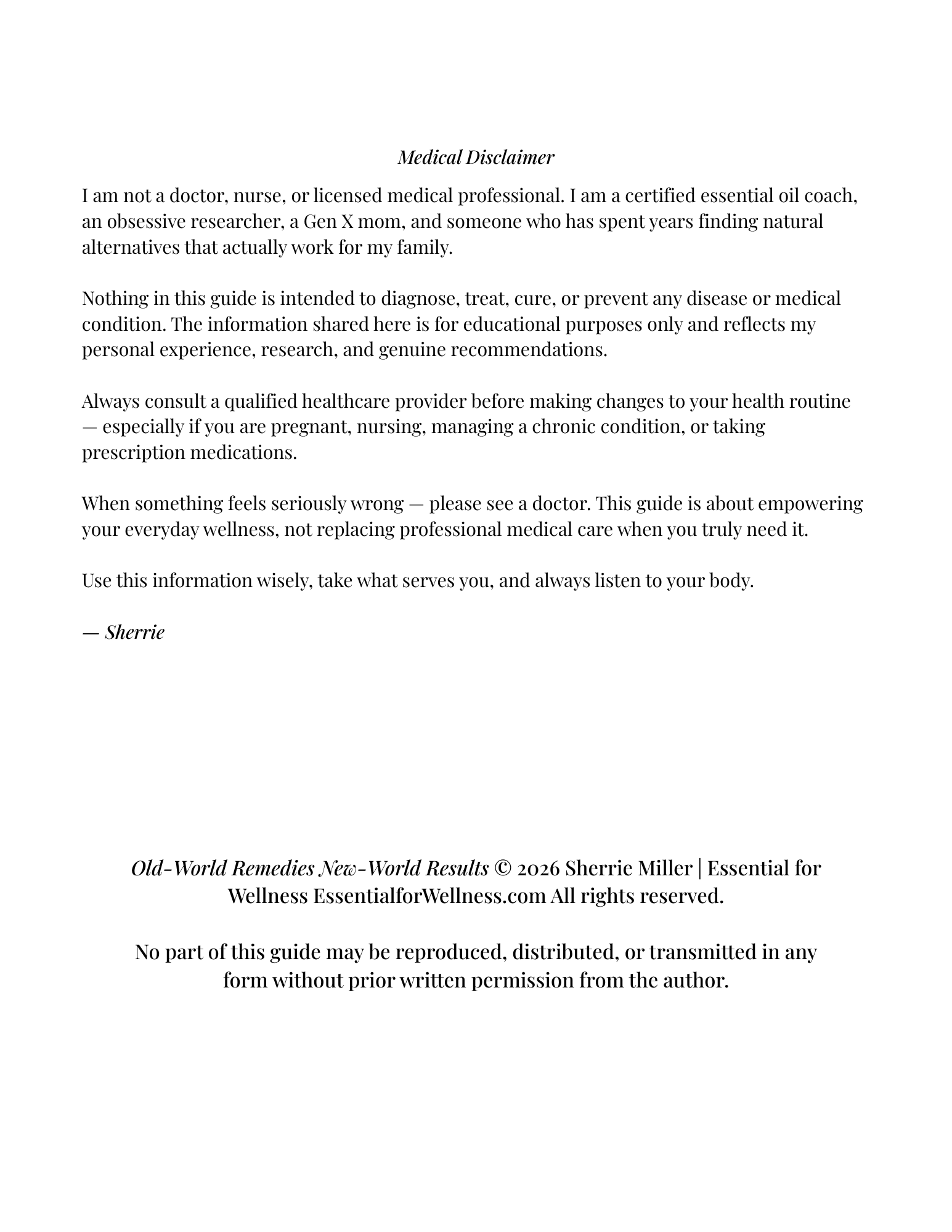 Medical Disclaimer text on a white background
