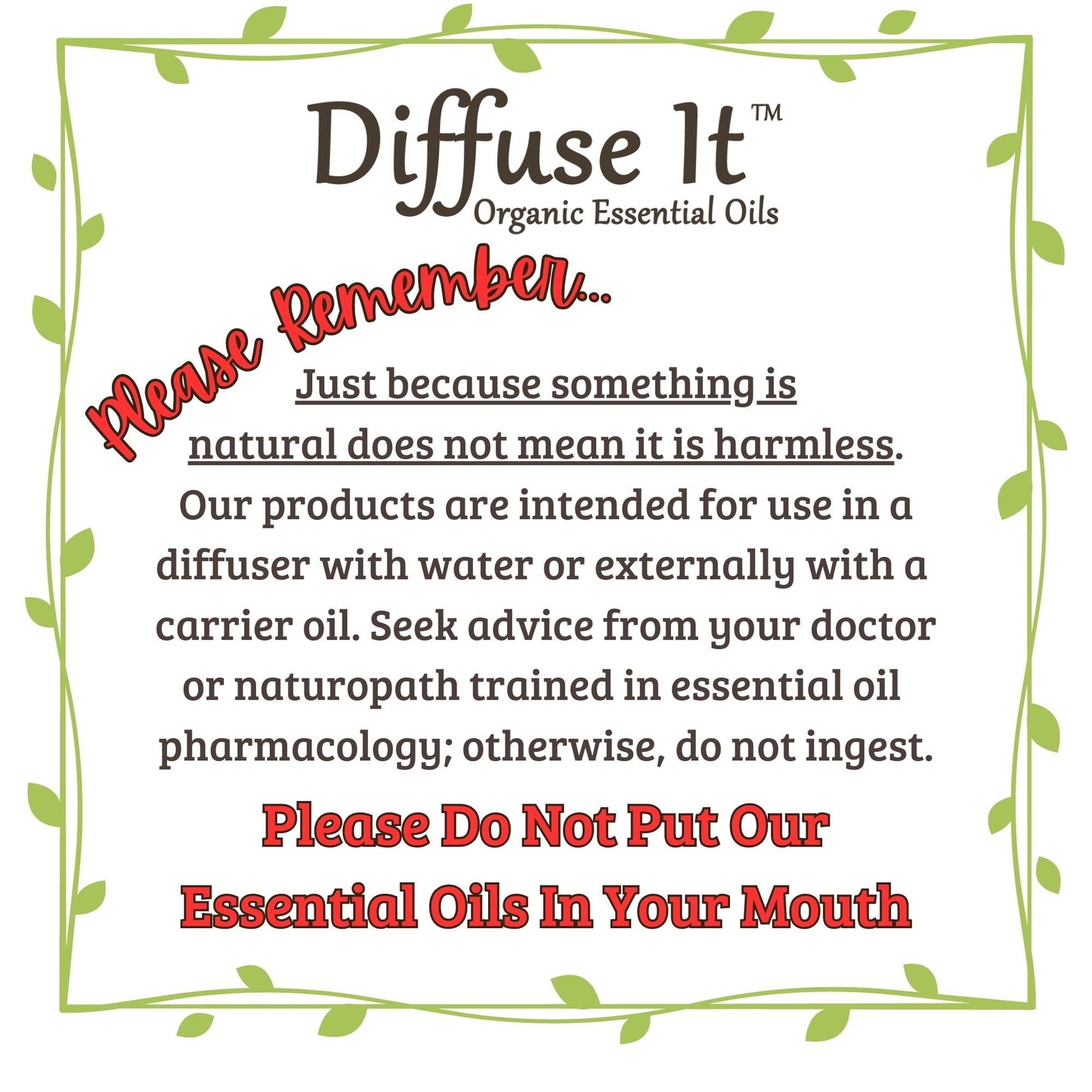 Organic Daily Wellness Essential Oil by Diffuse It™