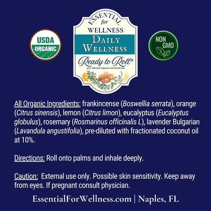 Daily Wellness immune support roll-on with citrus and rosemary – Ready to Roll®