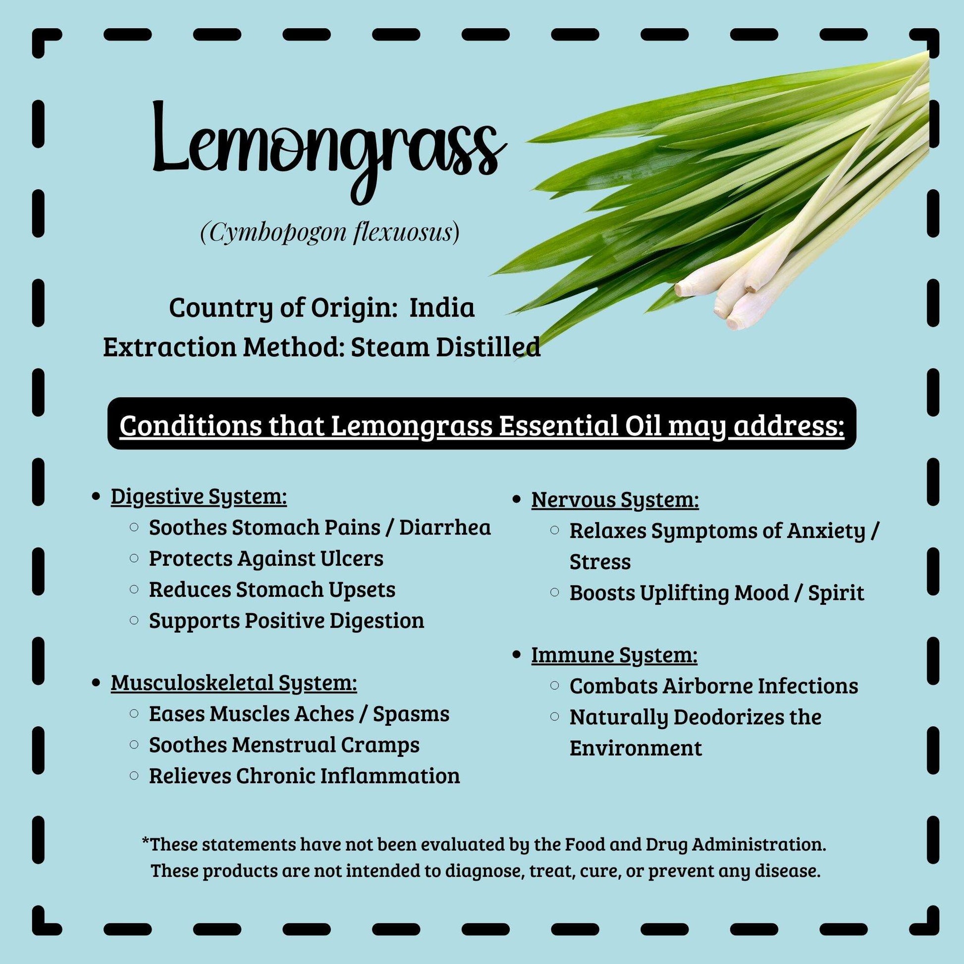 Soothing Benefits of Lemongrass Organic Essential Oil by Diffuse It