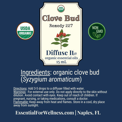Diffuse It® Clove Bud essential oil with warm, spicy aroma – Essential for Wellness
