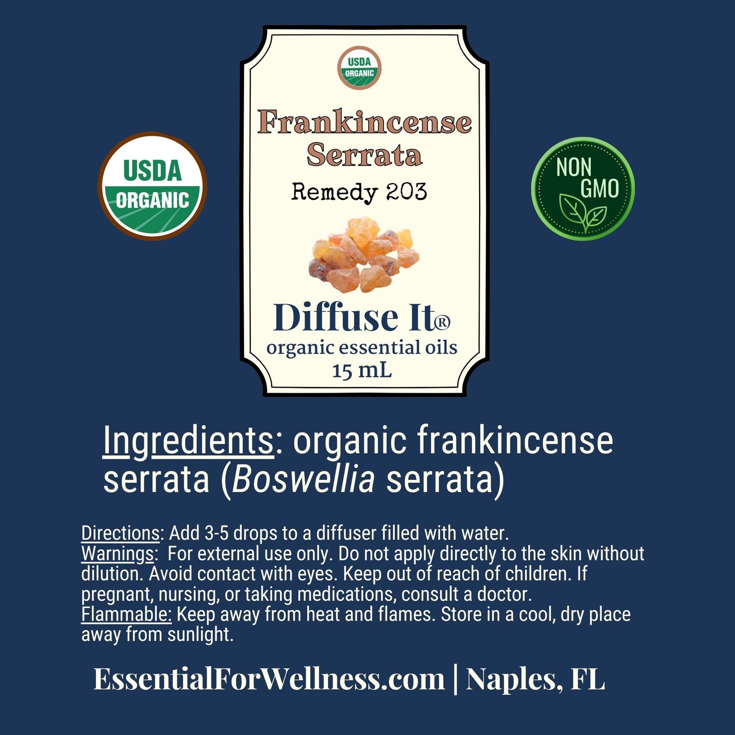 Diffuse It® Frankincense Serrata essential oil for grounding and clarity – Essential for Wellness