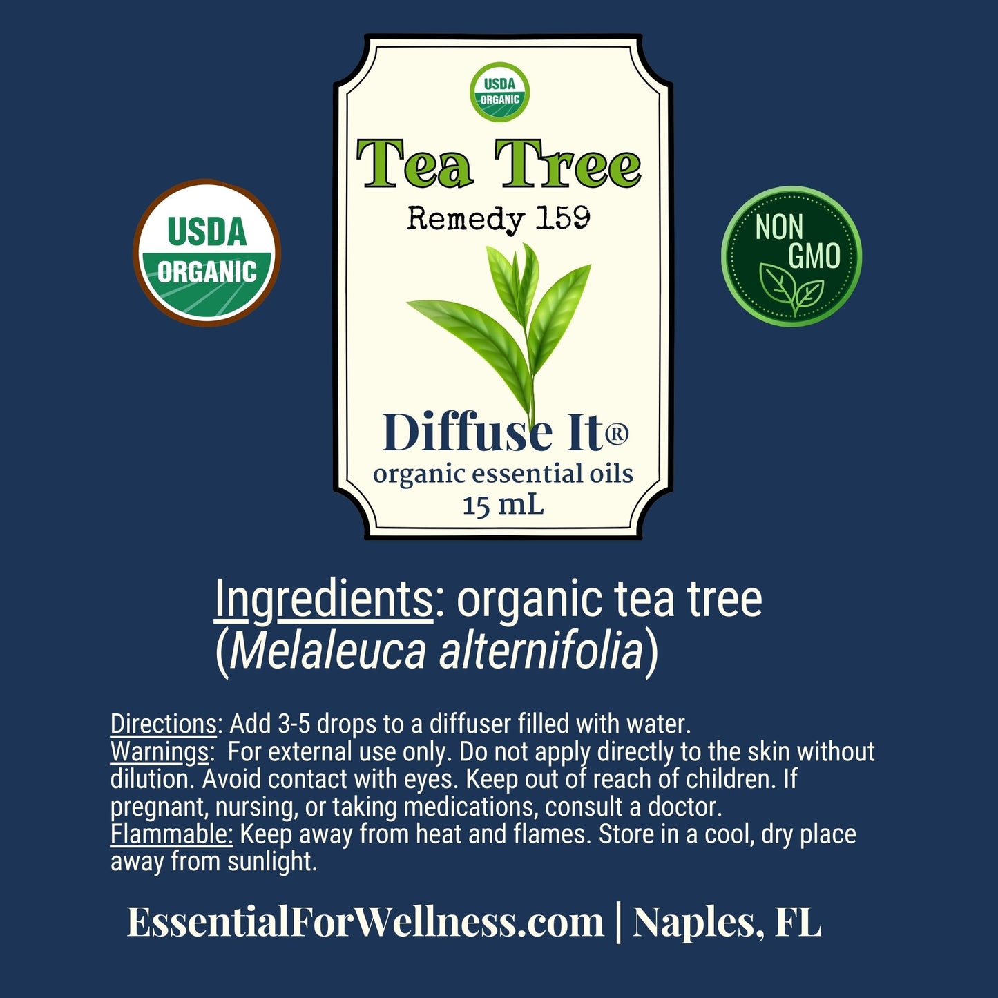 Diffuse It® Tea Tree essential oil with clean, earthy herbal scent – Essential for Wellness