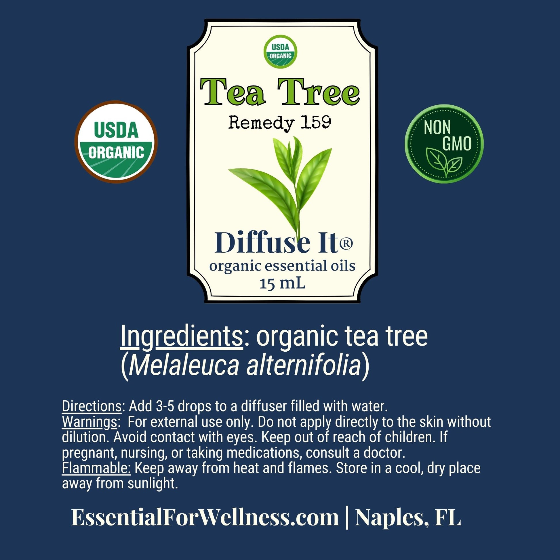 Diffuse It® Tea Tree essential oil with clean, earthy herbal scent – Essential for Wellness