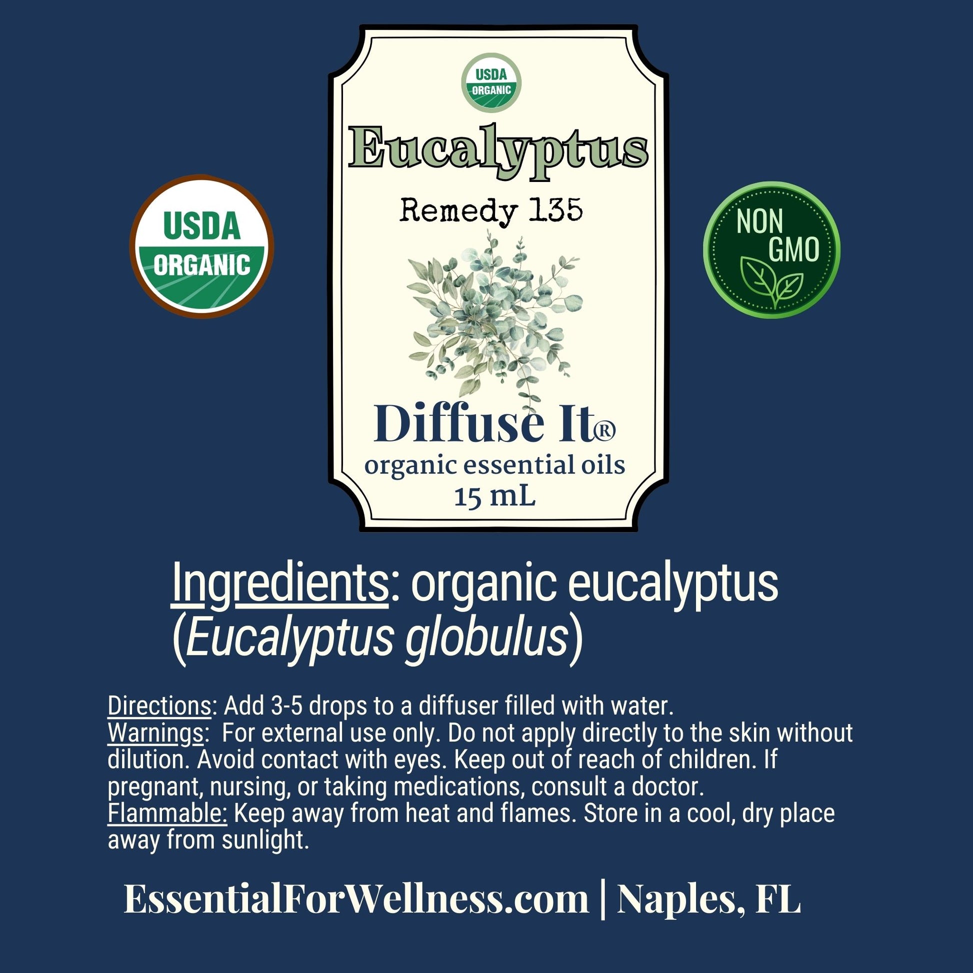 Diffuse It® Eucalyptus essential oil for refreshing, clean herbal aroma – Essential for Wellness