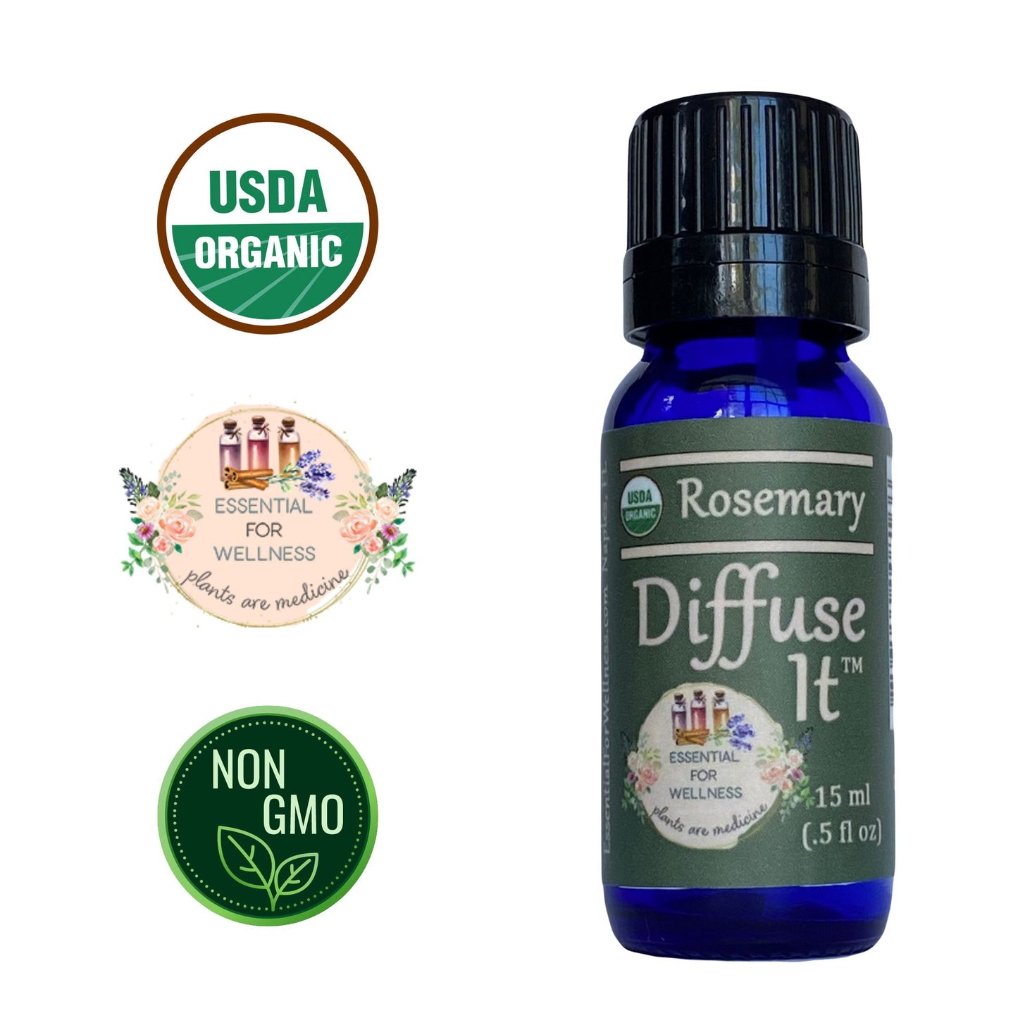 Organic Rosemary Essential Oil by Diffuse It® (15 mL)