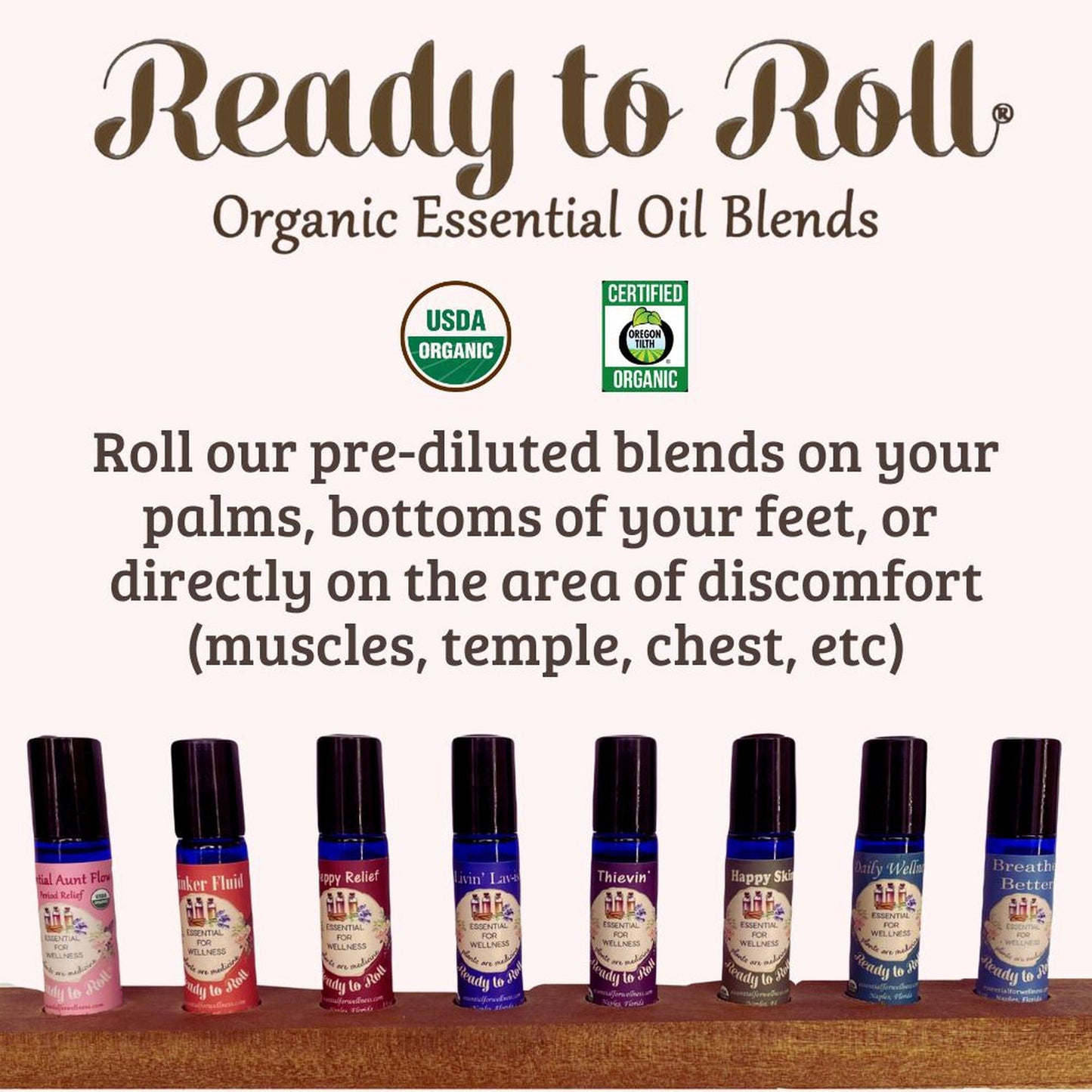 Ready to Roll® Daily Wellness Organic Essential Oil Blends - Essential for Wellness