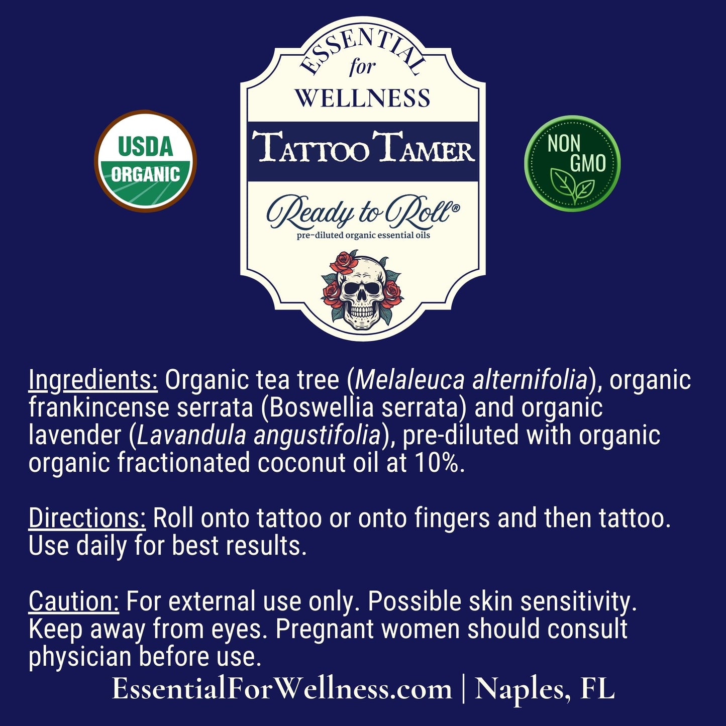Tattoo Tamer Ingredients – Organic Tea Tree, Lavender, Frankincense, Coconut Oil