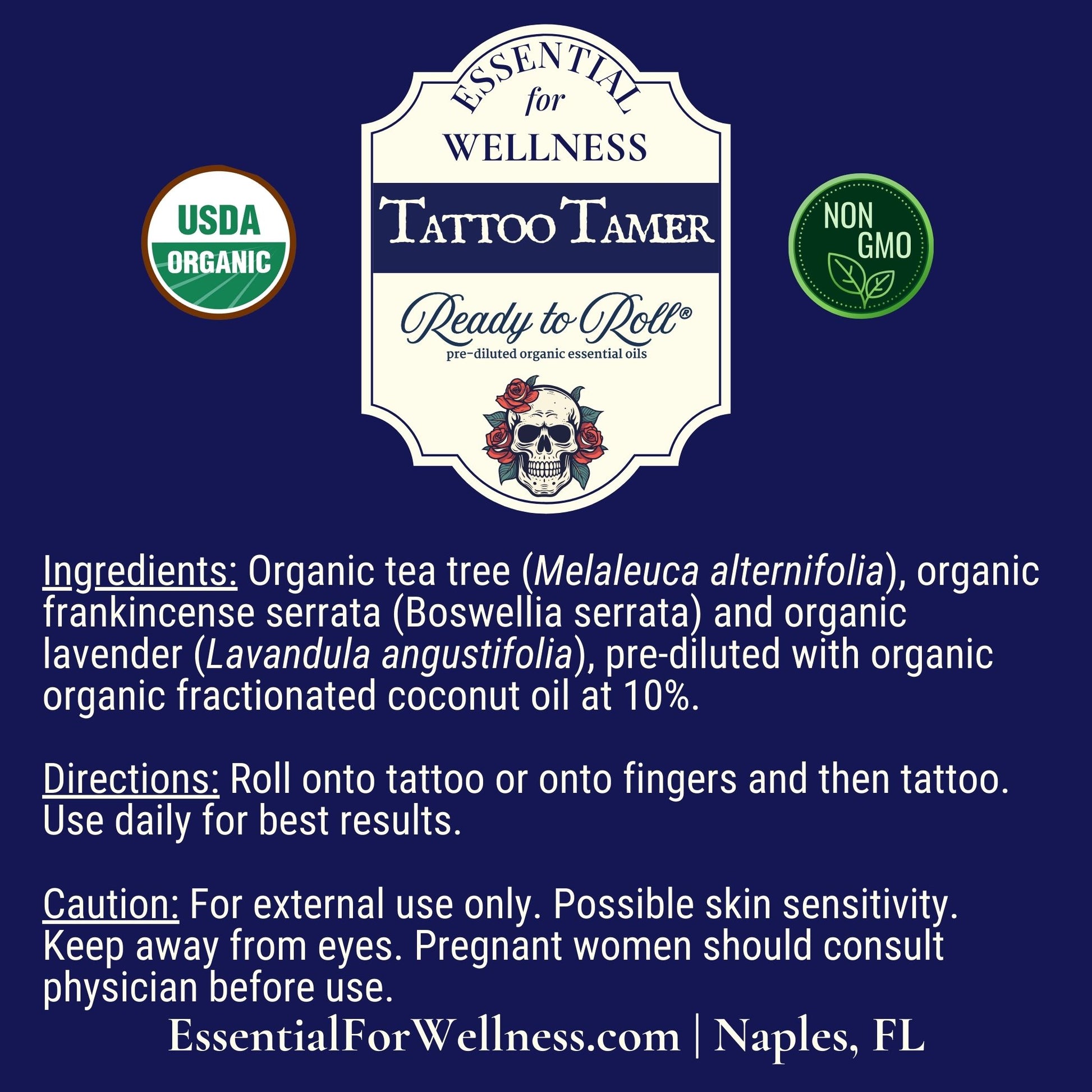 Tattoo Tamer Ingredients – Organic Tea Tree, Lavender, Frankincense, Coconut Oil