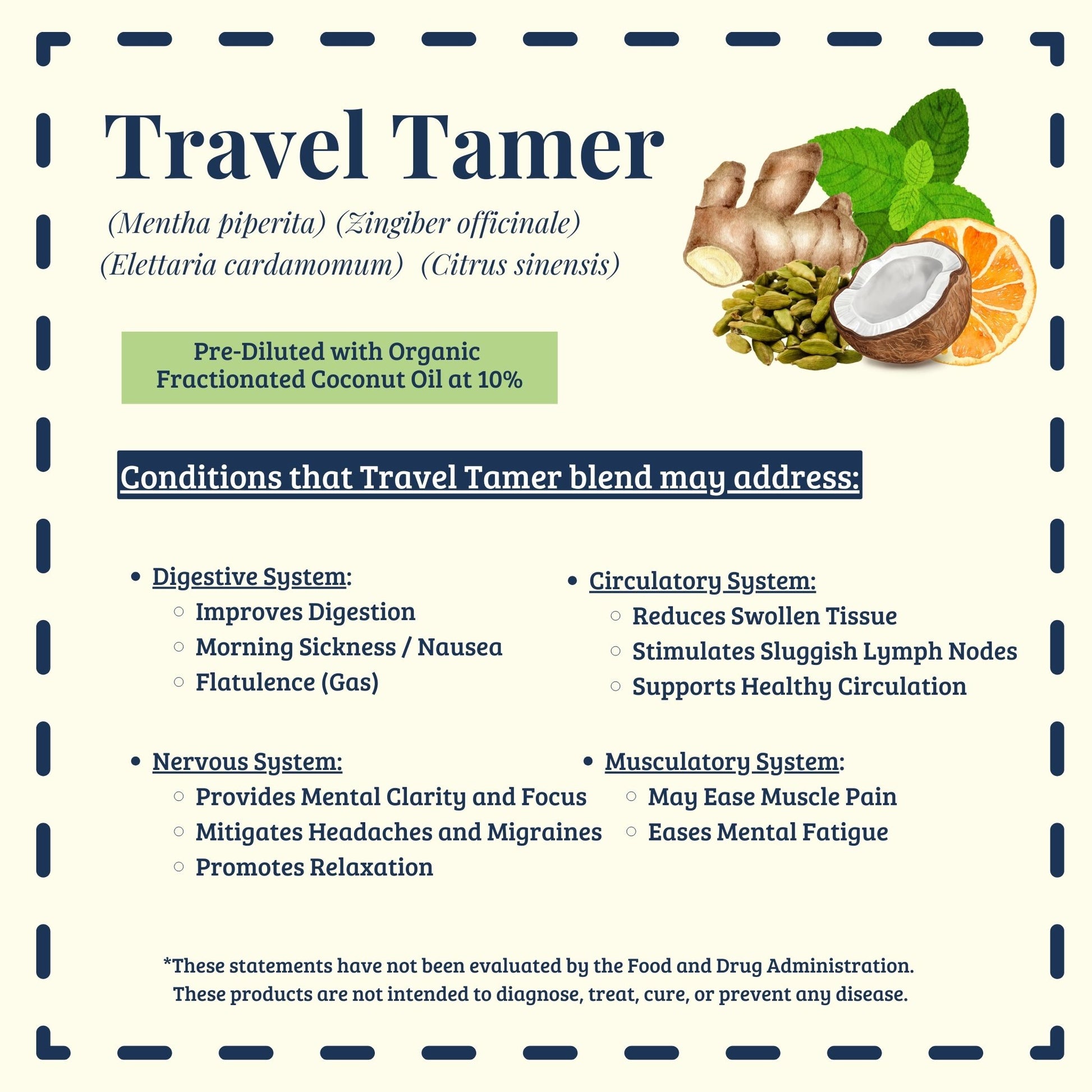 Travel Tamer traditional uses for digestive comfort and mental clarity – Ready to Roll® by Essential for Wellness Organic Essential Oils