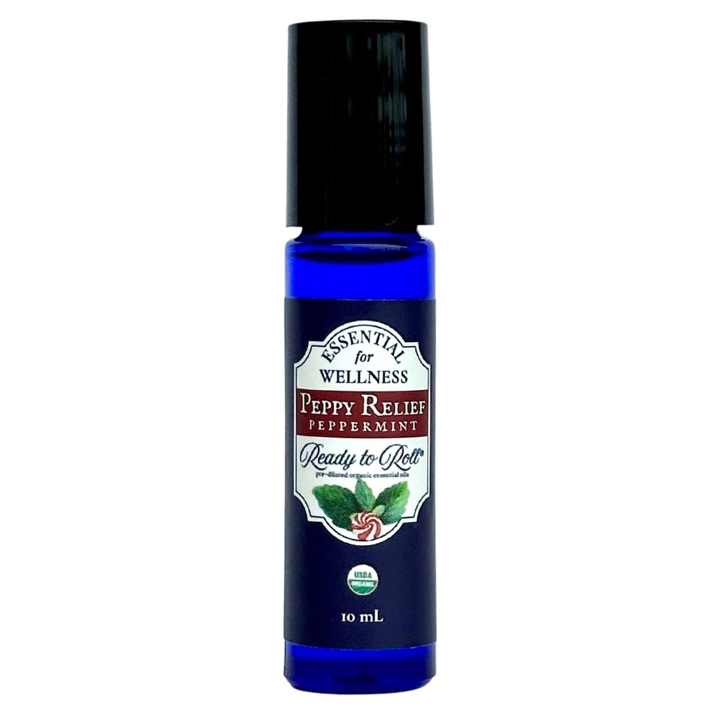 Peppy Relief peppermint roll-on with cap by Ready to Roll® – organic blend for energy and tension